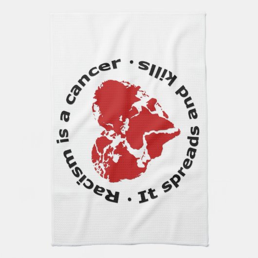 Rassismus ist Krebs Geschirrtuch (Vertikal)