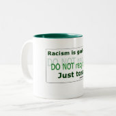 Rassismus ist Müll - klassische Tasse, 11 oz Zweifarbige Tasse (Vorderseite Links)