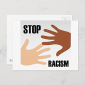 Rassismus stoppen postkarte (Vorne/Hinten)