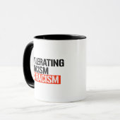 Rassismus zu tolerieren ist Rassismus Tasse (Vorderseite Links)