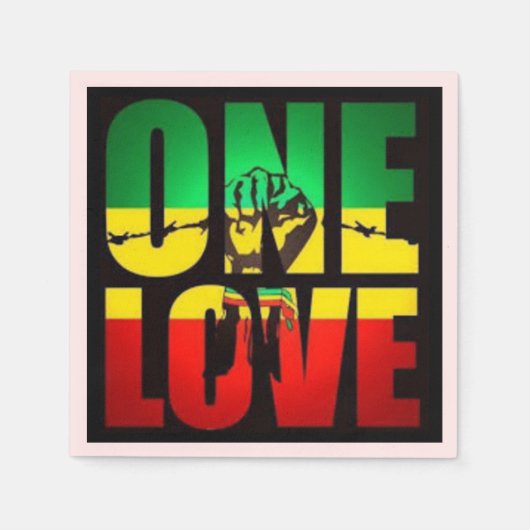 Rasta 1 Liebe T - Shirt Postcard Kaffee Tasse Serviette (Vorderseite)