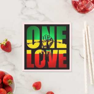 Rasta 1 Liebe T - Shirt Postcard Kaffee Tasse Serviette