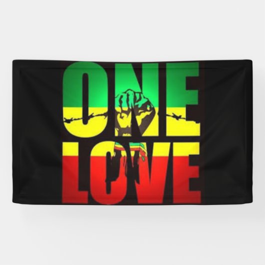 Rasta 1 Liebe T - Shirt Postcard Tasse Napkins Banner (Horizontal)