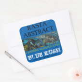 RASTA ABSTRAKT BLAUE KUSH QUADRATISCHER AUFKLEBER (Umschlag)