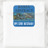 RASTA ABSTRAKT BLAUE KUSH QUADRATISCHER AUFKLEBER (Tasche)