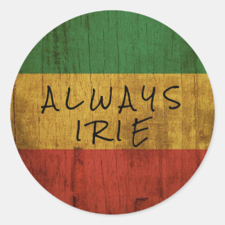 Rasta Always Irie Runder Aufkleber