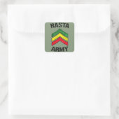 Rasta-Armee Quadratischer Aufkleber (Tasche)