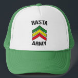 Rasta-Armee Truckerkappe<br><div class="desc">Rasta Armee & Reggae Farben Streifen.</div>