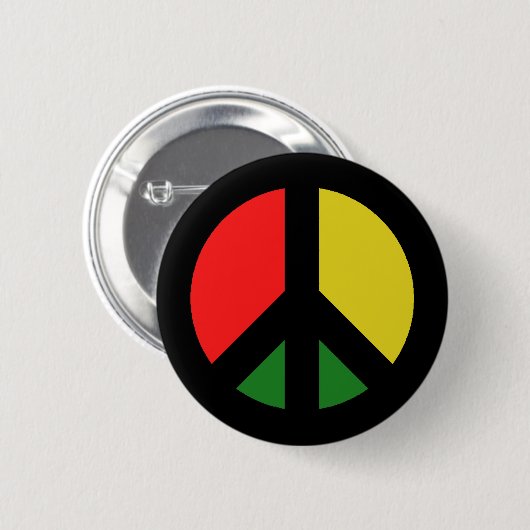 Rasta Ban die Bomb CND Friedenssymbol Button (Vorne & Hinten)