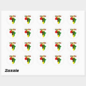 Rasta Black Power Fest über Afrika Runder Aufkleber (Blatt)