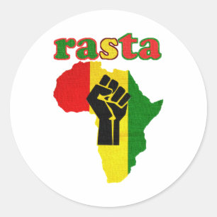 Rasta Black Power Fest über Afrika Runder Aufkleber