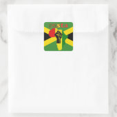 Rasta Black Power fliegt über Afrika Quadratischer Aufkleber (Tasche)