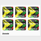 RASTA BOOMARANG SATIVA QUADRATISCHER AUFKLEBER (Blatt)