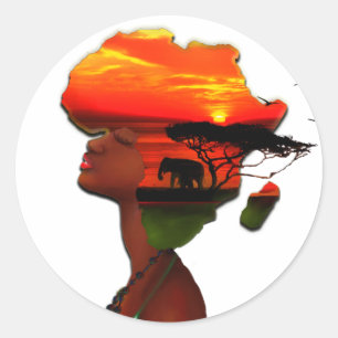 Rasta Chick Runder Aufkleber
