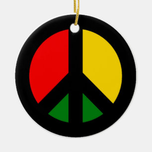 Rasta CND Ban das Friedenssymbol der Bombe Keramik Ornament