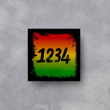 Rasta Colored Address House Numbers Signieren