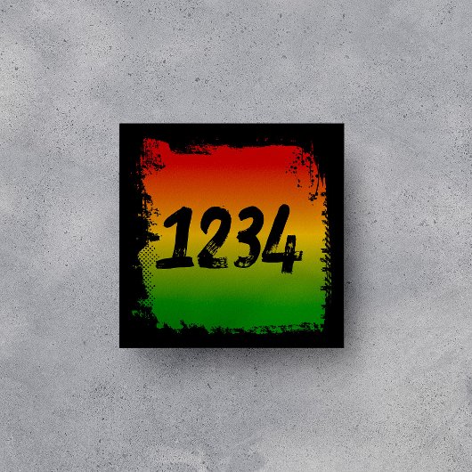 Rasta Colored Address House Numbers Signieren Fliese