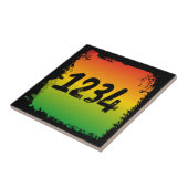 Rasta Colored Address House Numbers Signieren Fliese (Seite)