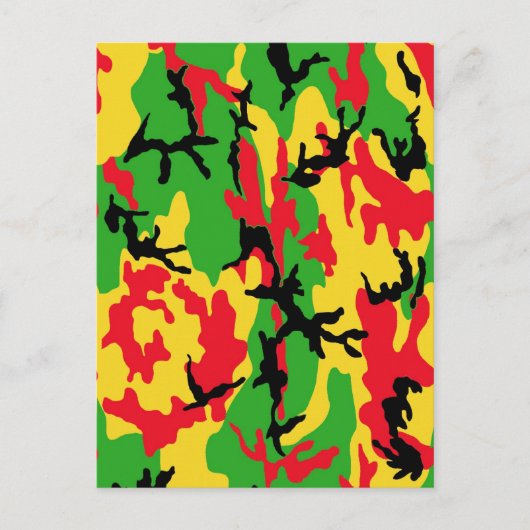 Rasta Colored Camouflage Postkarte (Vorderseite)
