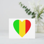 Rasta Colored Heart Postkarte (Stehend Vorderseite)