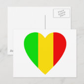 Rasta Colored Heart Postkarte (Vorne/Hinten)
