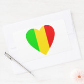 Rasta Colored Heart Rechteckiger Aufkleber (Umschlag)