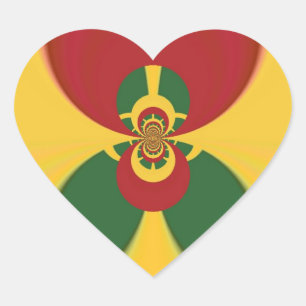 Rasta Colors Abstrakte Kunstdrucke Herz-Aufkleber