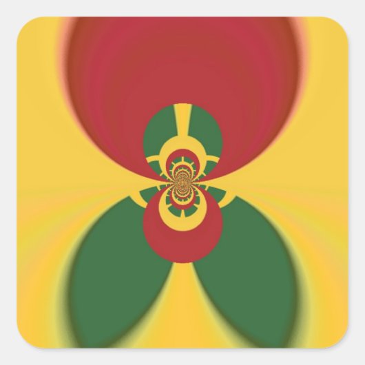 Rasta Colors Abstrakte Kunstdrucke Quadratischer Aufkleber (Vorderseite)