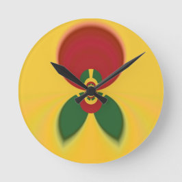 Rasta Colors Abstrakte Kunstdrucke Runde Wanduhr