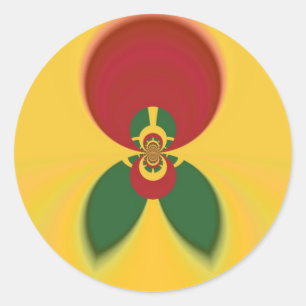 Rasta Colors Abstrakte Kunstdrucke Runder Aufkleber