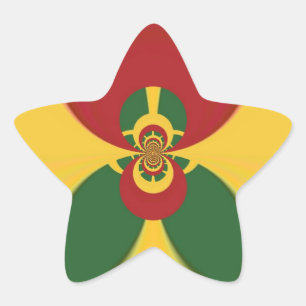 Rasta Colors Abstrakte Kunstdrucke Stern-Aufkleber