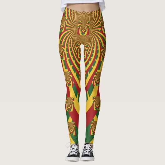 Rasta Colors Design Leggings (Vorderseite)