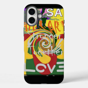Rasta Colors Red Golden Green Hillary Art Print iPhone 16 Plus Hülle