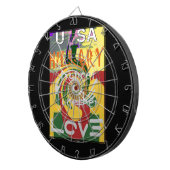 Rasta Colors Red Golden Green Hillary Art Print Dartscheibe (Vorderseite rechts)