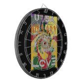 Rasta Colors Red Golden Green Hillary Art Print Dartscheibe (Vorderseite Links)