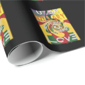 Rasta Colors Red Golden Green Hillary Art Print Geschenkpapier (Rolleneckpunkt)