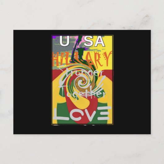 Rasta Colors Red Golden Green Hillary Art Print Postkarte (Vorderseite)