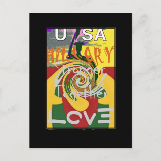 Rasta Colors Red Golden Green Hillary Art Print Postkarte (Vorderseite)