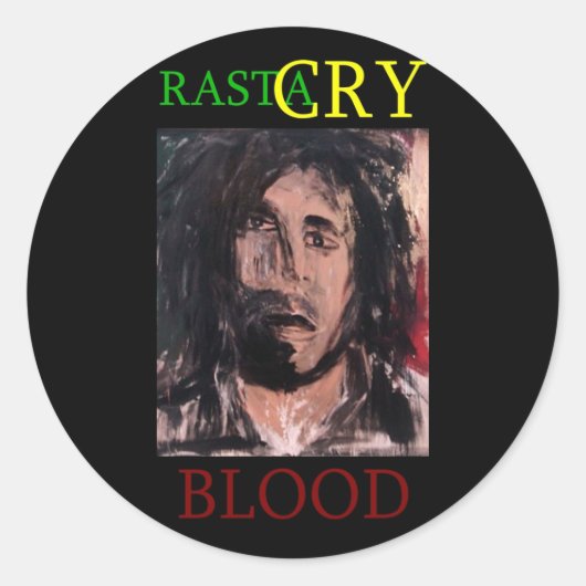 RASTA CRY BLOOD RUNDER AUFKLEBER (Vorderseite)