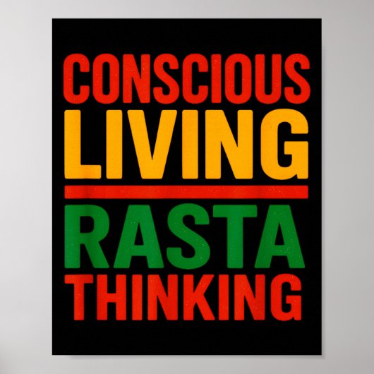 Rasta-Design, Bewusstes Leben, Motivierende Sprüch Poster (Vorne)