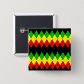 Rasta Diamanten. Rotes Gold und Grün. Jah Button (Vorne & Hinten)