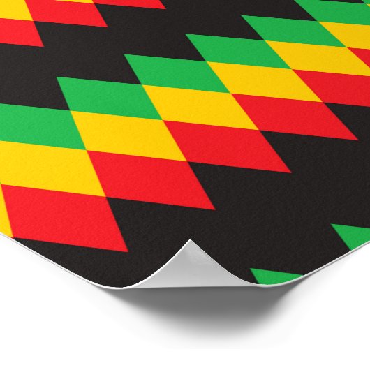 Rasta Diamond Pattern Poster (Ecke)