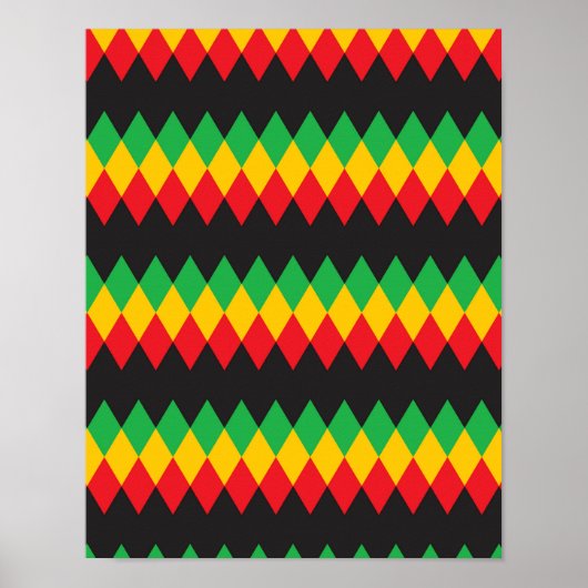 Rasta Diamond Pattern Poster (Vorne)