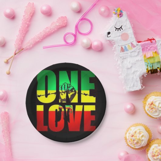 Rasta Eine Liebe Pappteller (Party)