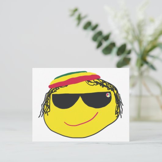 Rasta Emoji Postkarte (Stehend Vorderseite)