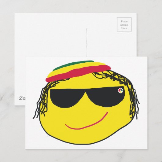 Rasta Emoji Postkarte (Vorne/Hinten)
