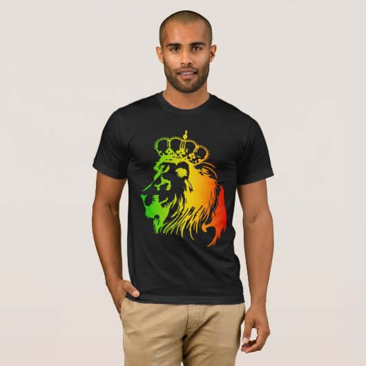 Rasta - Eroberende Löwe von Juda T-Shirt (Vorne ganz)