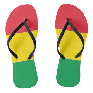 Rasta Farbe Gelb rote Streifen Flag Muster Badesandalen