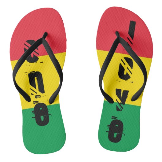 Rasta Farbe Gelb rote Streifen Flag Muster Badesandalen (Fußbett)