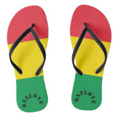 Rasta Farbe Gelb rote Streifen Flag Muster Badesandalen (Fußbett)